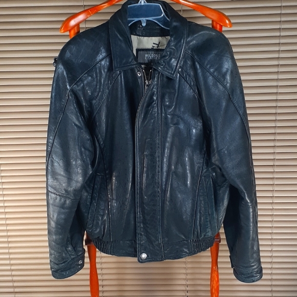 Wilsons Leather Other - Men's "VINTAGE" Extra Warm Wilson Black Leather Jacket World Map Lining